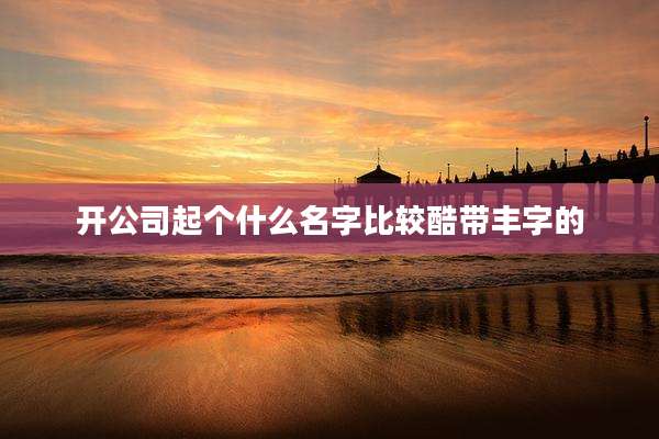 开公司起个什么名字比较酷带丰字的