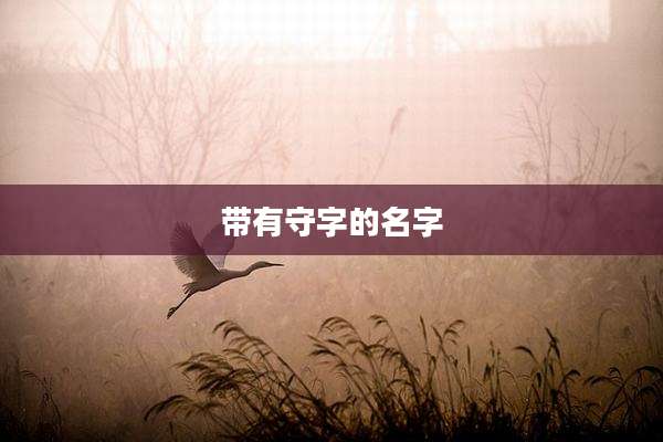 带有守字的名字