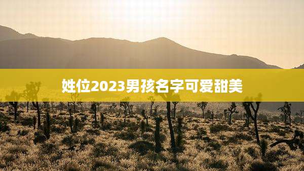 姓位2023男孩名字可爱甜美