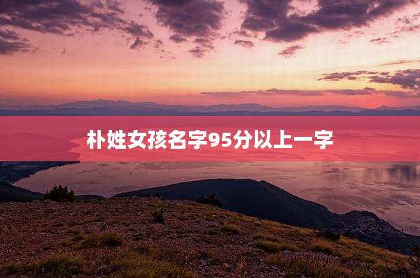 朴姓女孩名字95分以上一字