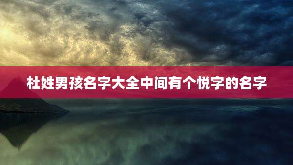 杜姓男孩名字大全中间有个悦字的名字