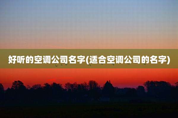 好听的空调公司名字(适合空调公司的名字)