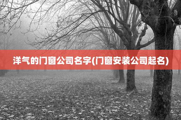 洋气的门窗公司名字(门窗安装公司起名)