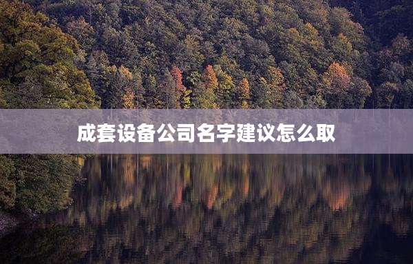 成套设备公司名字建议怎么取