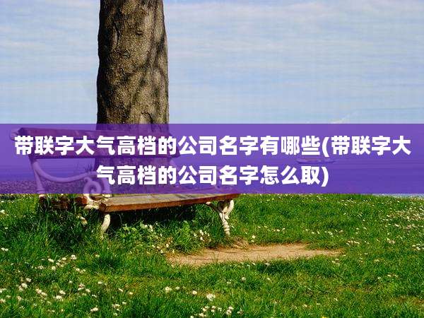带联字大气高档的公司名字有哪些(带联字大气高档的公司名字怎么取)