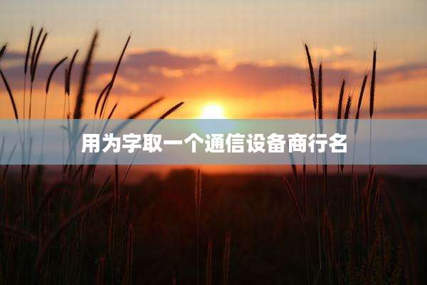 用为字取一个通信设备商行名