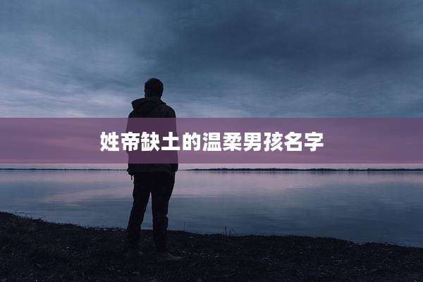 姓帝缺土的温柔男孩名字