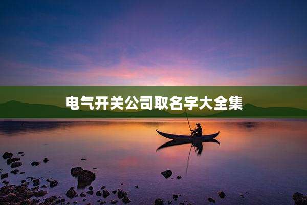 电气开关公司取名字大全集