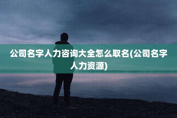 公司名字人力咨询大全怎么取名(公司名字人力资源)