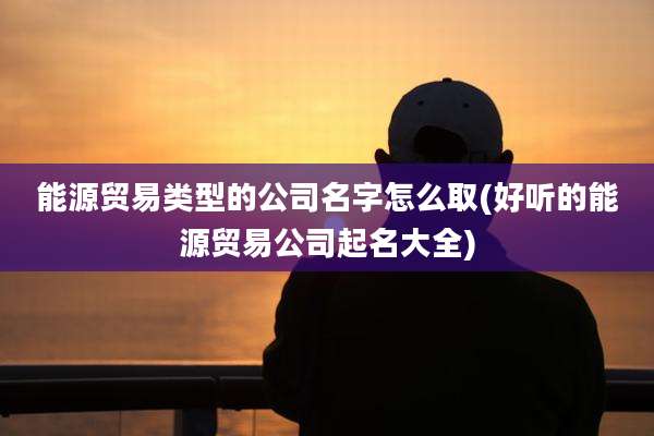 能源贸易类型的公司名字怎么取(好听的能源贸易公司起名大全)