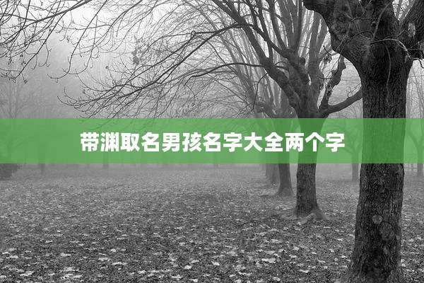 带渊取名男孩名字大全两个字