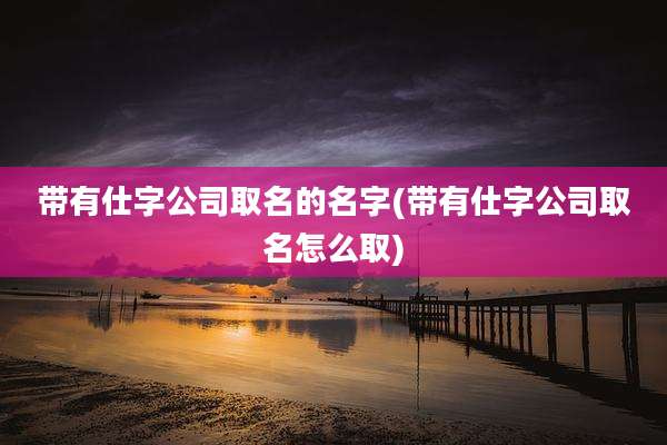 带有仕字公司取名的名字(带有仕字公司取名怎么取)