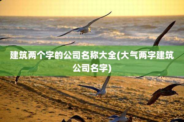 建筑两个字的公司名称大全(大气两字建筑公司名字)