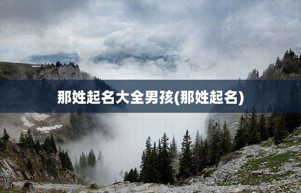 那姓起名大全男孩(那姓起名)
