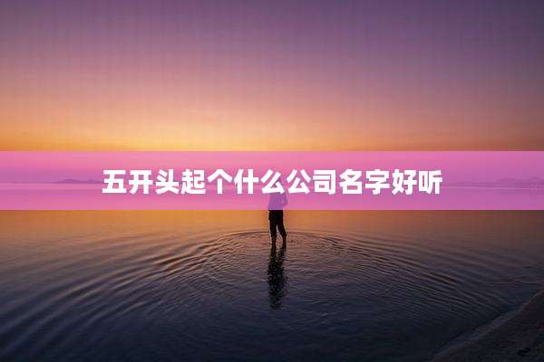 五开头起个什么公司名字好听