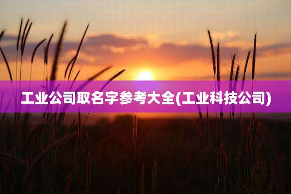 工业公司取名字参考大全(工业科技公司)