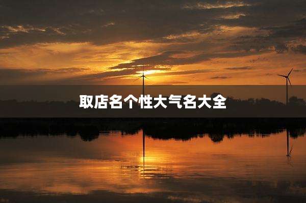 取店名个性大气名大全
