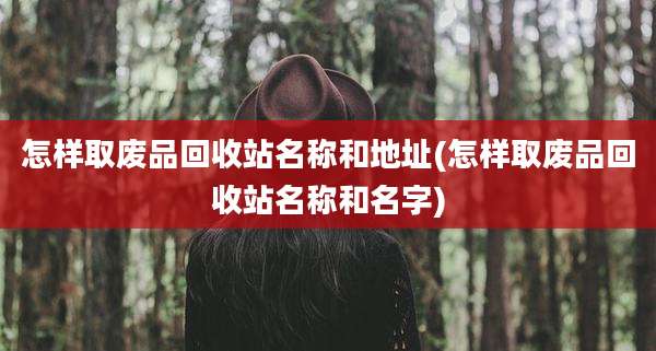 怎样取废品回收站名称和地址(怎样取废品回收站名称和名字)