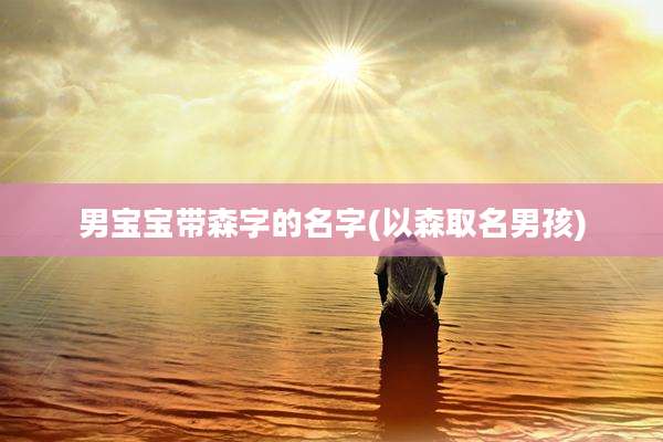 男宝宝带森字的名字(以森取名男孩)
