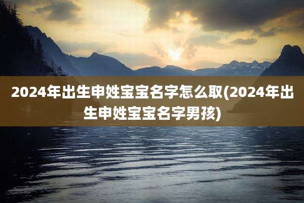 2024年出生申姓宝宝名字怎么取(2024年出生申姓宝宝名字男孩)
