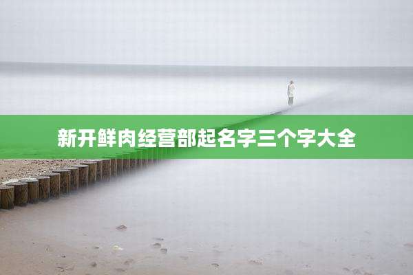 新开鲜肉经营部起名字三个字大全
