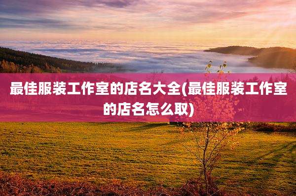 最佳服装工作室的店名大全(最佳服装工作室的店名怎么取)