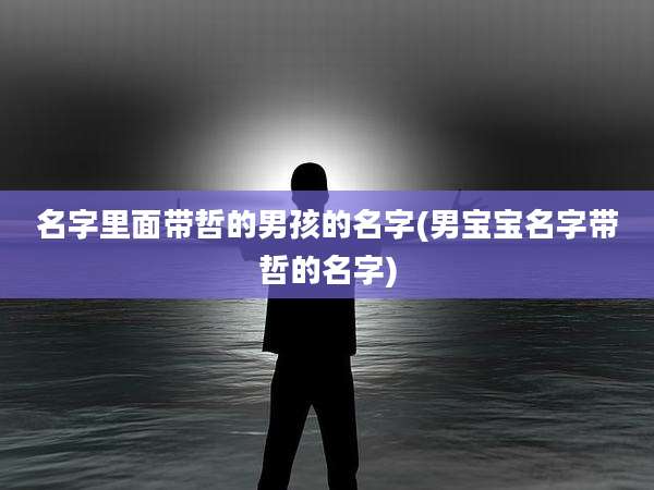名字里面带哲的男孩的名字(男宝宝名字带哲的名字)