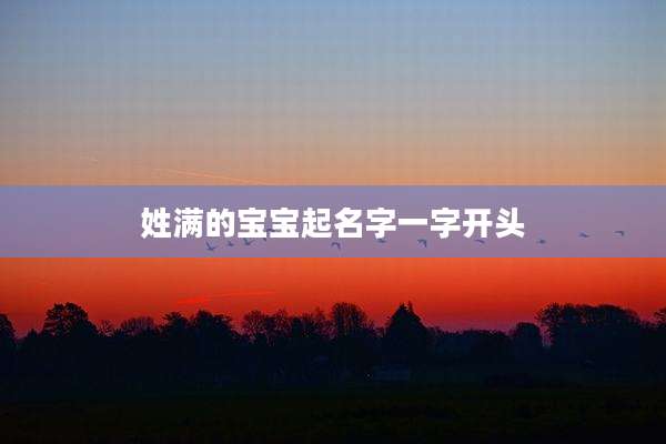 姓满的宝宝起名字一字开头