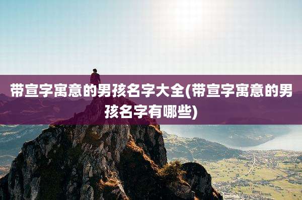 带宣字寓意的男孩名字大全(带宣字寓意的男孩名字有哪些)