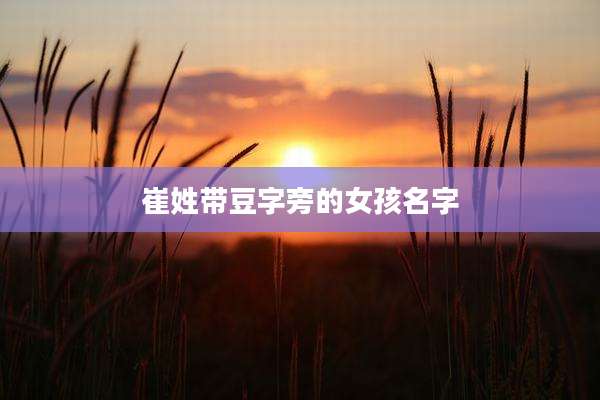 崔姓带豆字旁的女孩名字