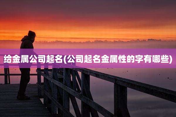 给金属公司起名(公司起名金属性的字有哪些)