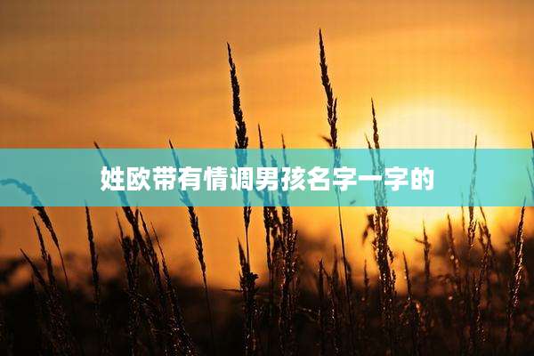 姓欧带有情调男孩名字一字的