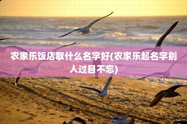 农家乐饭店取什么名字好(农家乐起名字别人过目不忘)