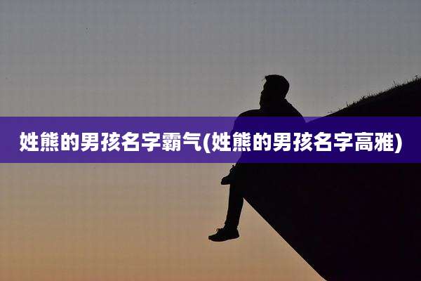 姓熊的男孩名字霸气(姓熊的男孩名字高雅)