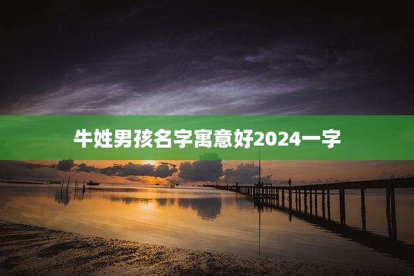 牛姓男孩名字寓意好2024一字