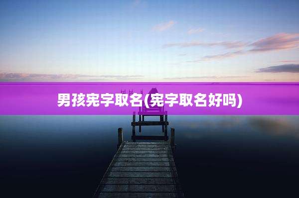 男孩宪字取名(宪字取名好吗)