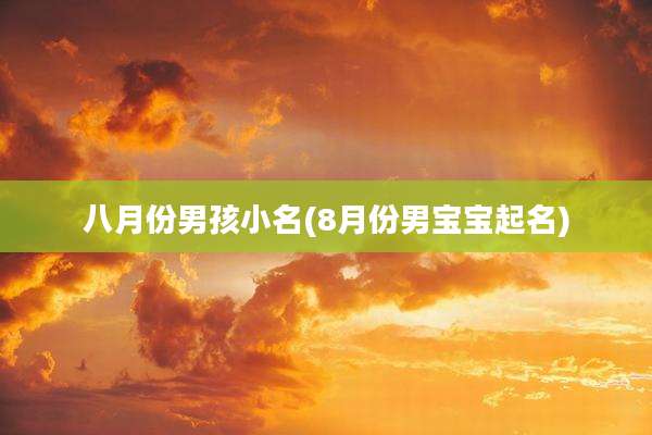 八月份男孩小名(8月份男宝宝起名)