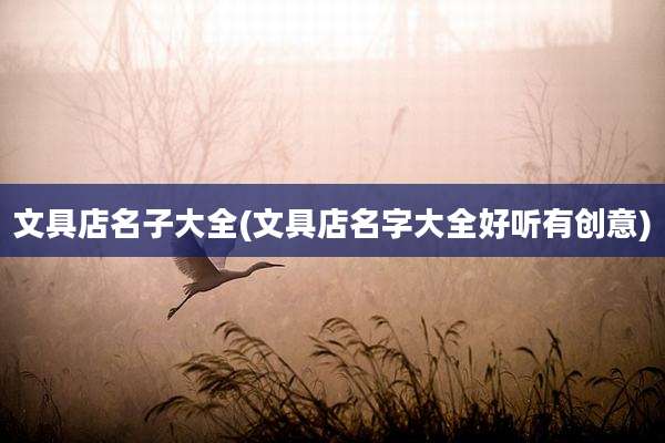 文具店名子大全(文具店名字大全好听有创意)
