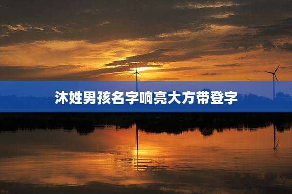 沐姓男孩名字响亮大方带登字