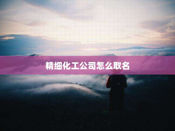 精细化工公司怎么取名