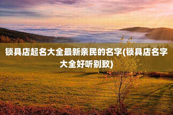 锁具店起名大全最新亲民的名字(锁具店名字大全好听别致)