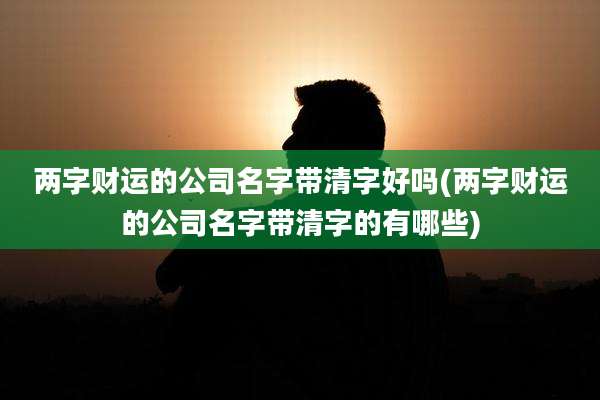 两字财运的公司名字带清字好吗(两字财运的公司名字带清字的有哪些)