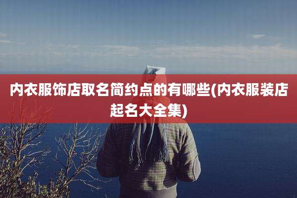 内衣服饰店取名简约点的有哪些(内衣服装店起名大全集)