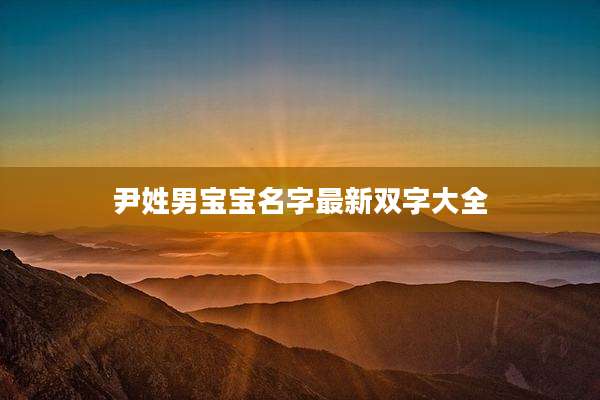 尹姓男宝宝名字最新双字大全