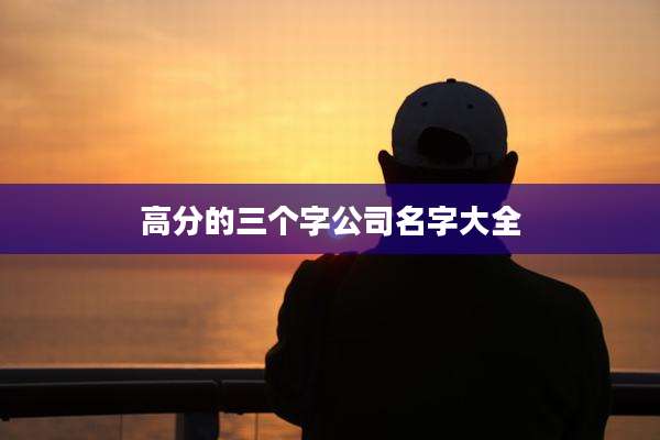 高分的三个字公司名字大全