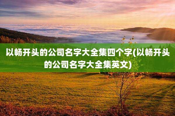 以畅开头的公司名字大全集四个字(以畅开头的公司名字大全集英文)