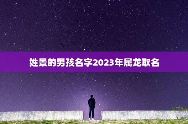 姓景的男孩名字2023年属龙取名