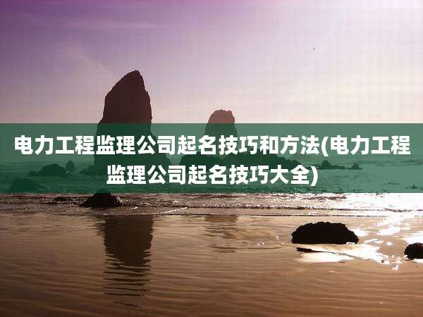 电力工程监理公司起名技巧和方法(电力工程监理公司起名技巧大全)