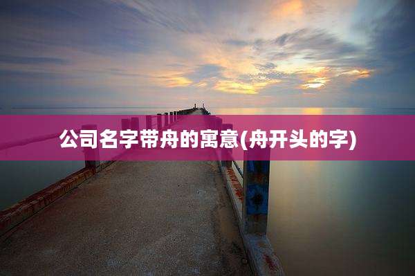 公司名字带舟的寓意(舟开头的字)