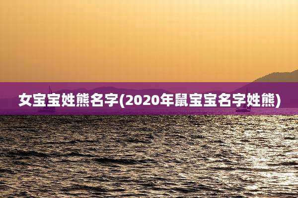 女宝宝姓熊名字(2020年鼠宝宝名字姓熊)